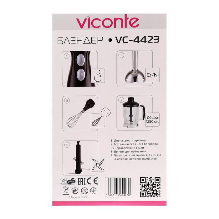 Блендер Viconte VC-4423, погружной, 950 Вт, 3 насадки, 2 скорости - фото 9 - id-p222336028