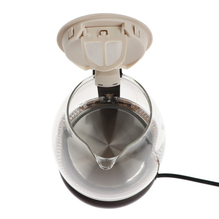 Чайник электрический KELLI KL-1370, стекло, 1 л, 1100 Вт, коричневый - фото 5 - id-p222335473
