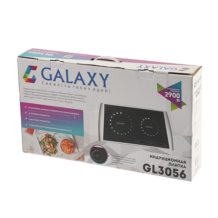 Плитка индукционная Galaxy GL 3056, 2900 Вт, 2 конфорки, чёрно-серебристая - фото 5 - id-p222335892
