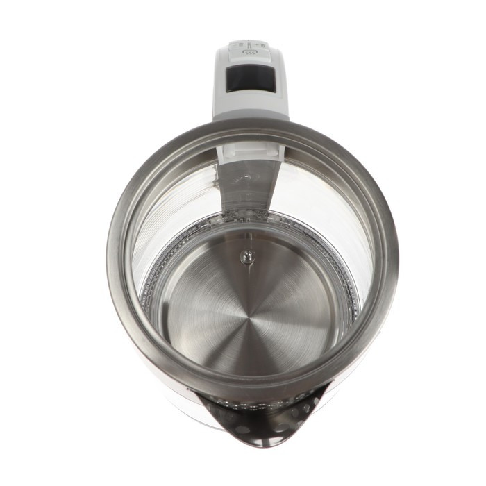 Чайник электрический DEERMA DEM-SH50W, стекло, 1.7 л, 2200 Вт, регулировка t°, серебристый - фото 6 - id-p222335536