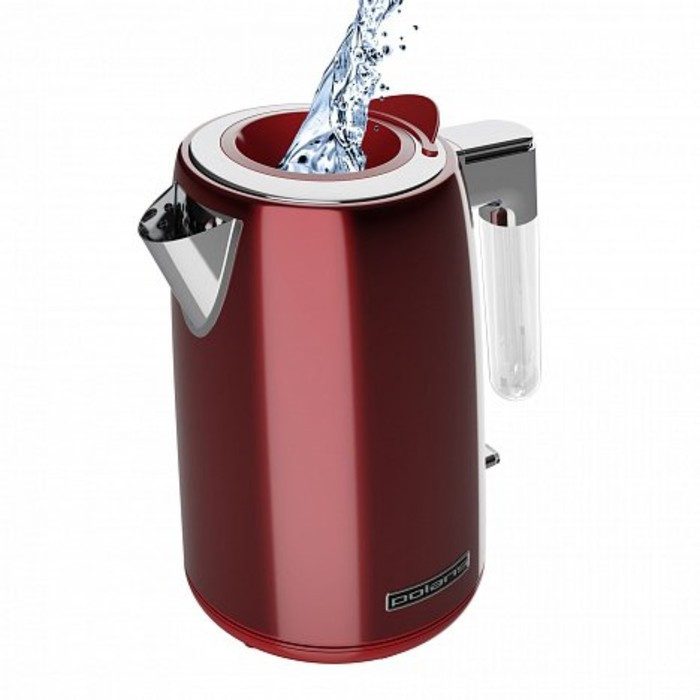 Чайник электрический Polaris 1746CA, металл, 1.7 л, 2200 Вт, красный - фото 1 - id-p222335556