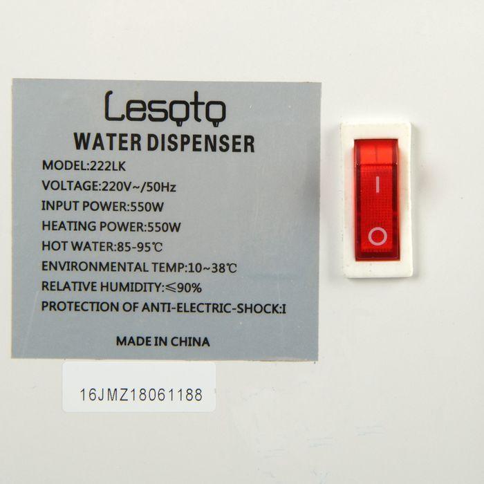 Кулер для воды LESOTO 222 LK, только нагрев, 500 Вт, белый - фото 4 - id-p222335603