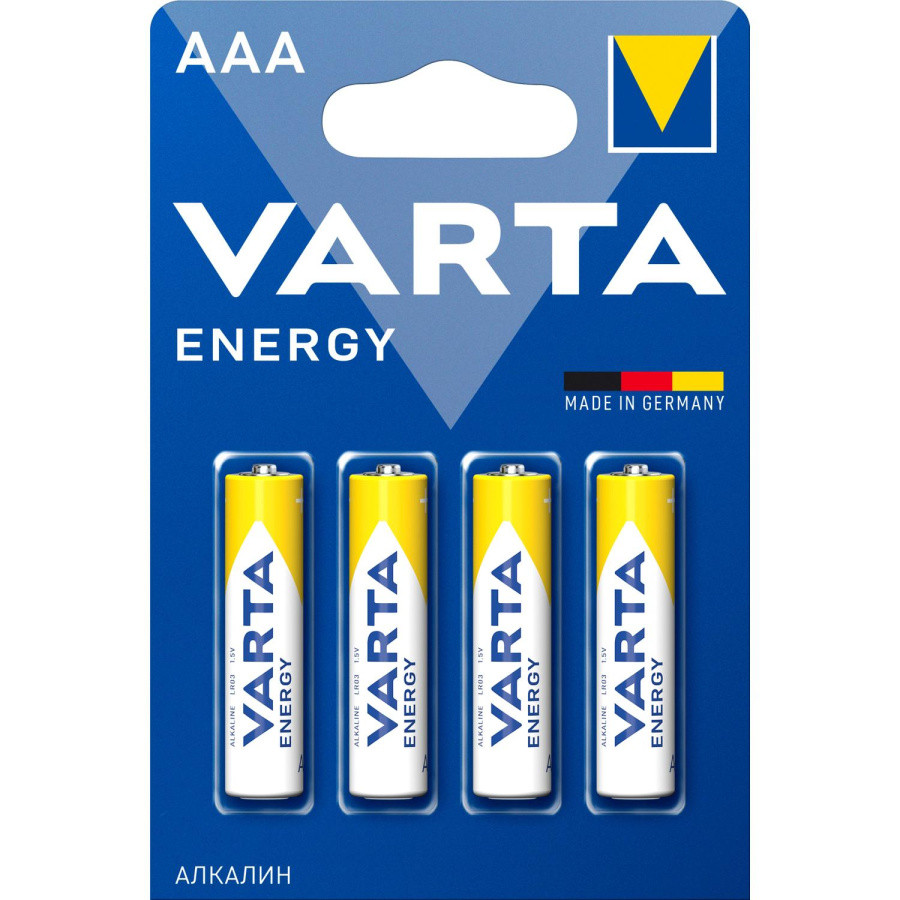 Батарейка Varta ENERGY LR03/4BL AAA BL4 Alkaline 1.5V (4103) (4/40/200) VARTA 04103213414 - фото 1 - id-p212734331
