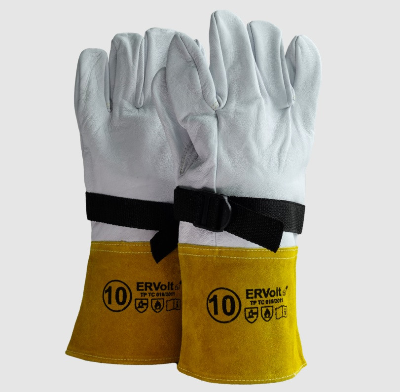 Перчатки защитные кожаные LPG-13 размер 10 ERVolt - фото 1 - id-p222336984