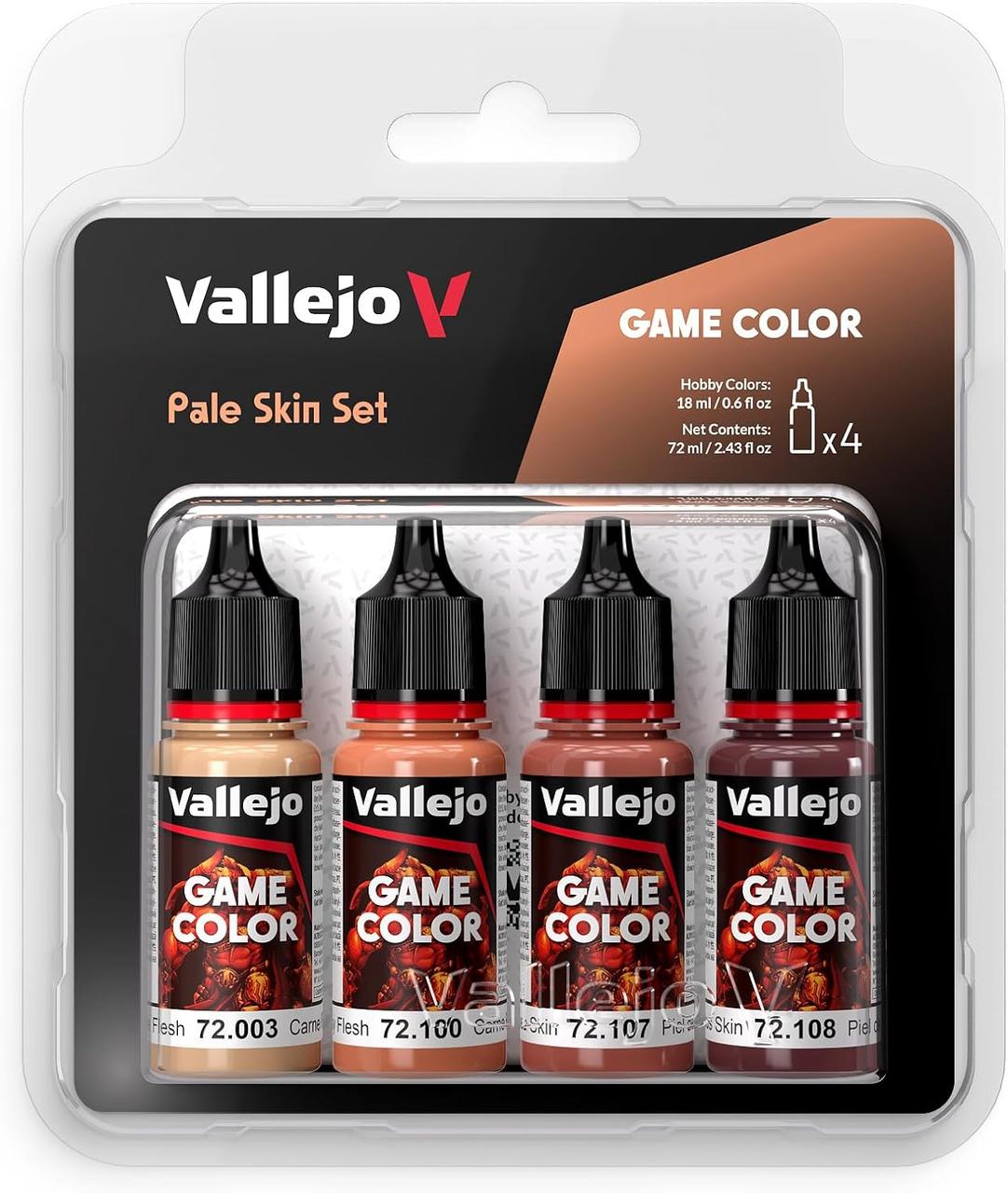 Набор акрила Game color Бледная кожа 4х18мл, VALLEJO, Испания