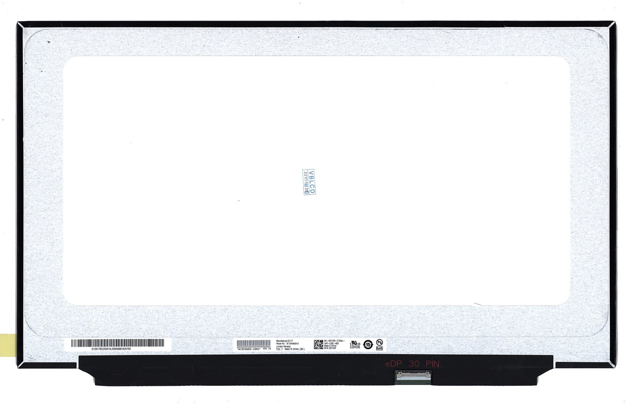 Матрица (экран) для ноутбука BOE NV173FHM-N47 17.3" IPS, 30 PIN Slim, 1920x1080 (389.89 mm)