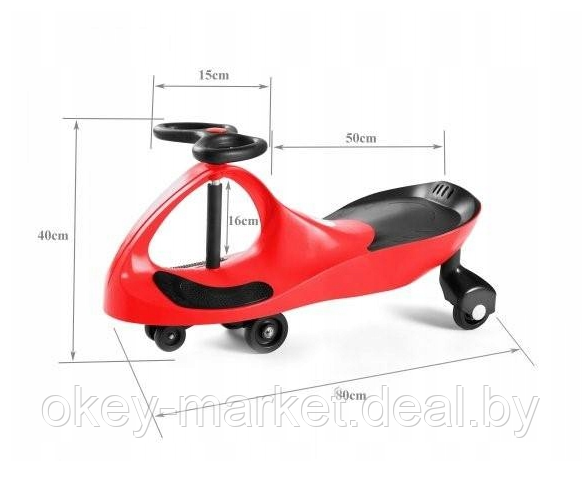 Гравитационная машинка каталка, толокар, пушкар Twistcar светящиеся PU колеса салатовая - фото 10 - id-p222340071