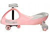Гравитационная машинка каталка, толокар, пушкар Twistcar светящиеся PU колеса розовая, фото 2