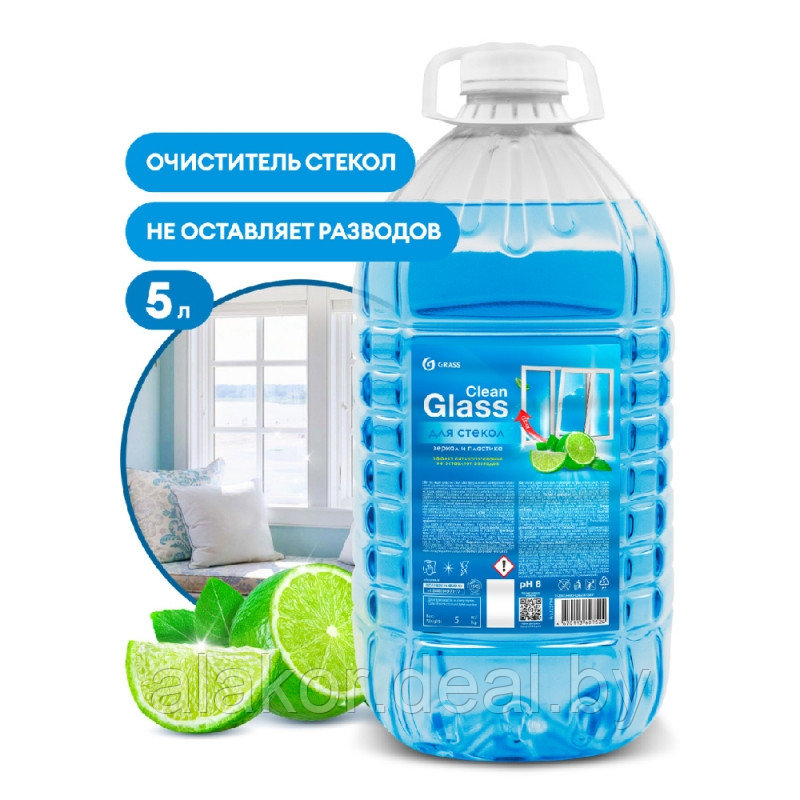 Средство для мытья окон и стекол "Clean Glass голубая лагуна" 5 кг, канистра - фото 1 - id-p222343359