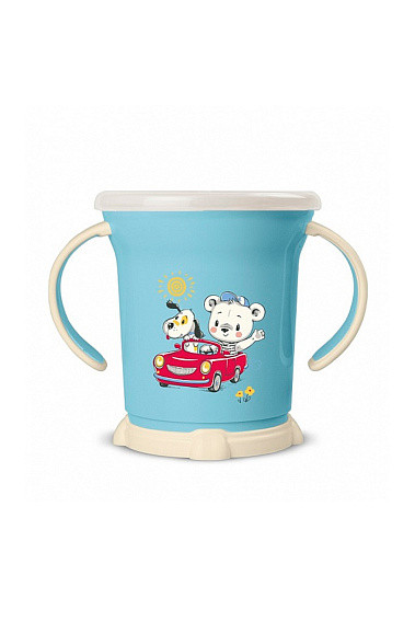 Чашка детская Пластишка Для сухих завтраков 270 мл розовый Голубой