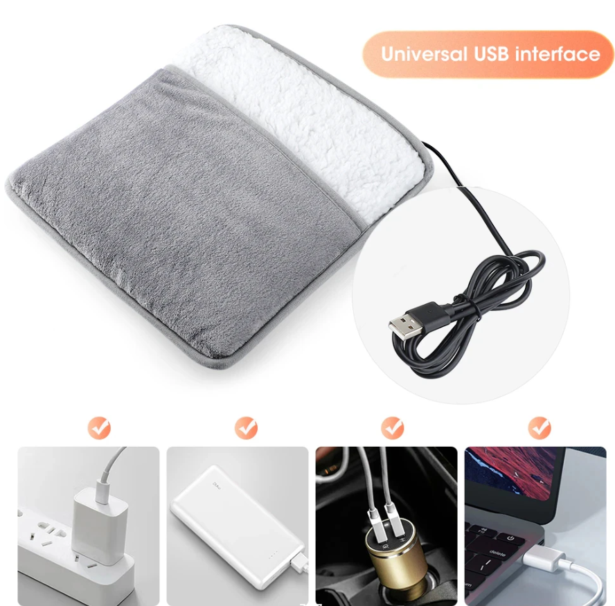 USB плюшевая электрогрелка для ног Ultra plush foot warmer 29 х 29 см - фото 6 - id-p222347150
