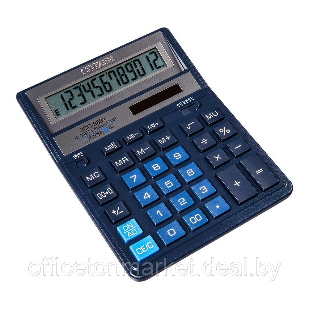 Калькулятор настольный Citizen "SDC-888XBL", 12-разрядный, синий - фото 1 - id-p220579578