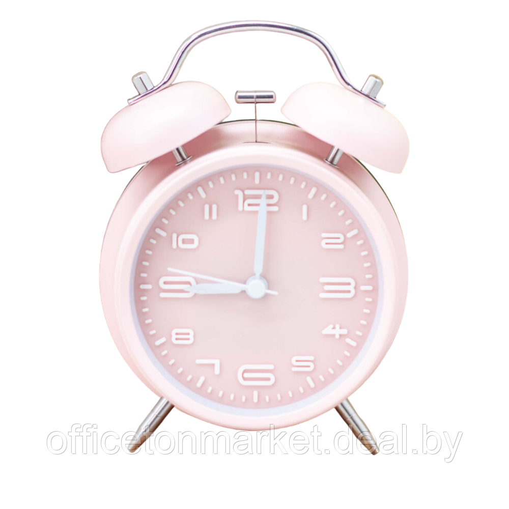 Часы-будильник настольные "Numeral white", розовый