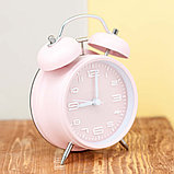 Часы-будильник настольные "Numeral white", розовый, фото 3