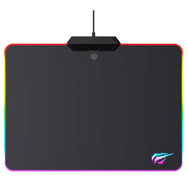 Коврик для мыши Игровой Havit MP909, RGB подсветка, пластик, Черный - фото 1 - id-p222231979