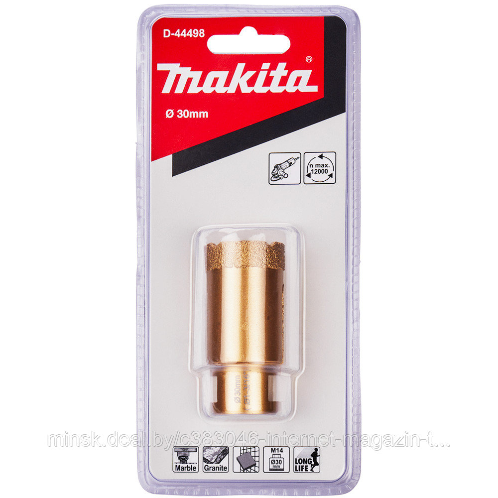 Алмазная коронка D30 мм M14 по граниту Makita (D-44498) - фото 1 - id-p114591967