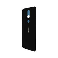 Задняя крышка (стекло) для Nokia 6.1 plus (черный)