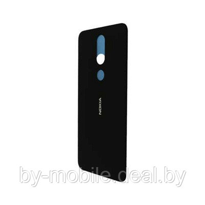 Задняя крышка (стекло) для Nokia 6.1 plus (черный)