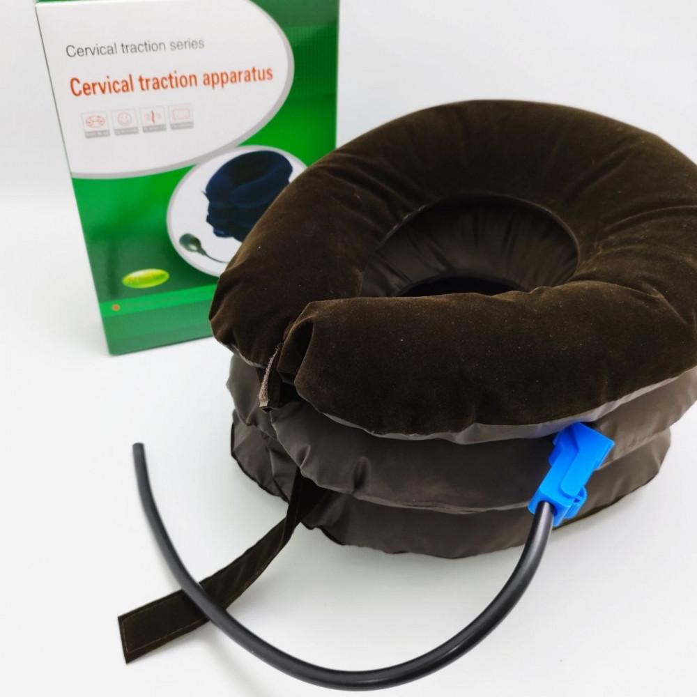 Ортопедический надувной воротник (подушка - массажер для шеи) с грушей Cervical Neck Trаction Device три - фото 3 - id-p216374985