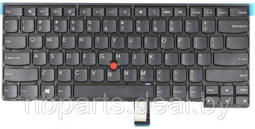 Клавиатура для ноутбука Lenovo ThinkPad T440, T450, чёрная, с подсветкой, с рамкой, RU - фото 1 - id-p111772157