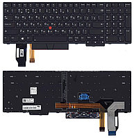 Клавиатура для ноутбука Lenovo ThinkPad T15, чёрная, с подсветкой, RU