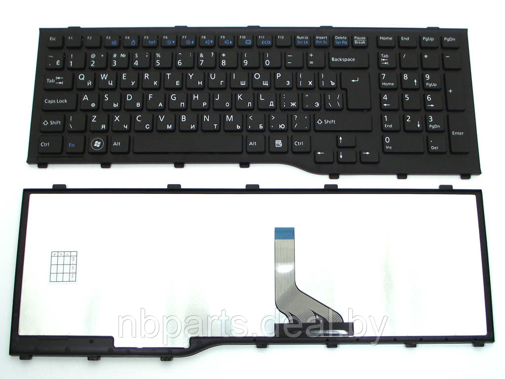 Клавиатура для ноутбука Fujitsu LifeBook AH532, чёрная, с рамкой, RU - фото 1 - id-p111776223