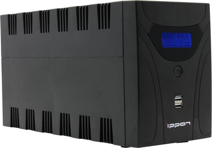 ИБП UPS 1600VA Ippon Smart Power Pro II 1600 LCD+ComPort+защита телефонной линии/RJ45+USB (1005588) - фото 1 - id-p222366320