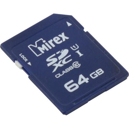 Флеш карта SD 64GB Mirex 13611-SD10CD64 SDXC Class 10 UHS-I - фото 1 - id-p222366363
