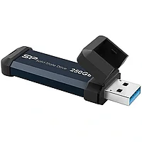 Флеш накопитель 250Gb Silicon Power MS60, USB 3.2, Синий, read/write 600/500Mb/s