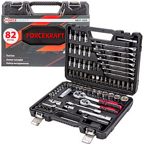 Набор инструментов 82 пр. 1/4''3/8''(6гр.)(4-22мм) FORCEKRAFT FK-4821-5DS-м