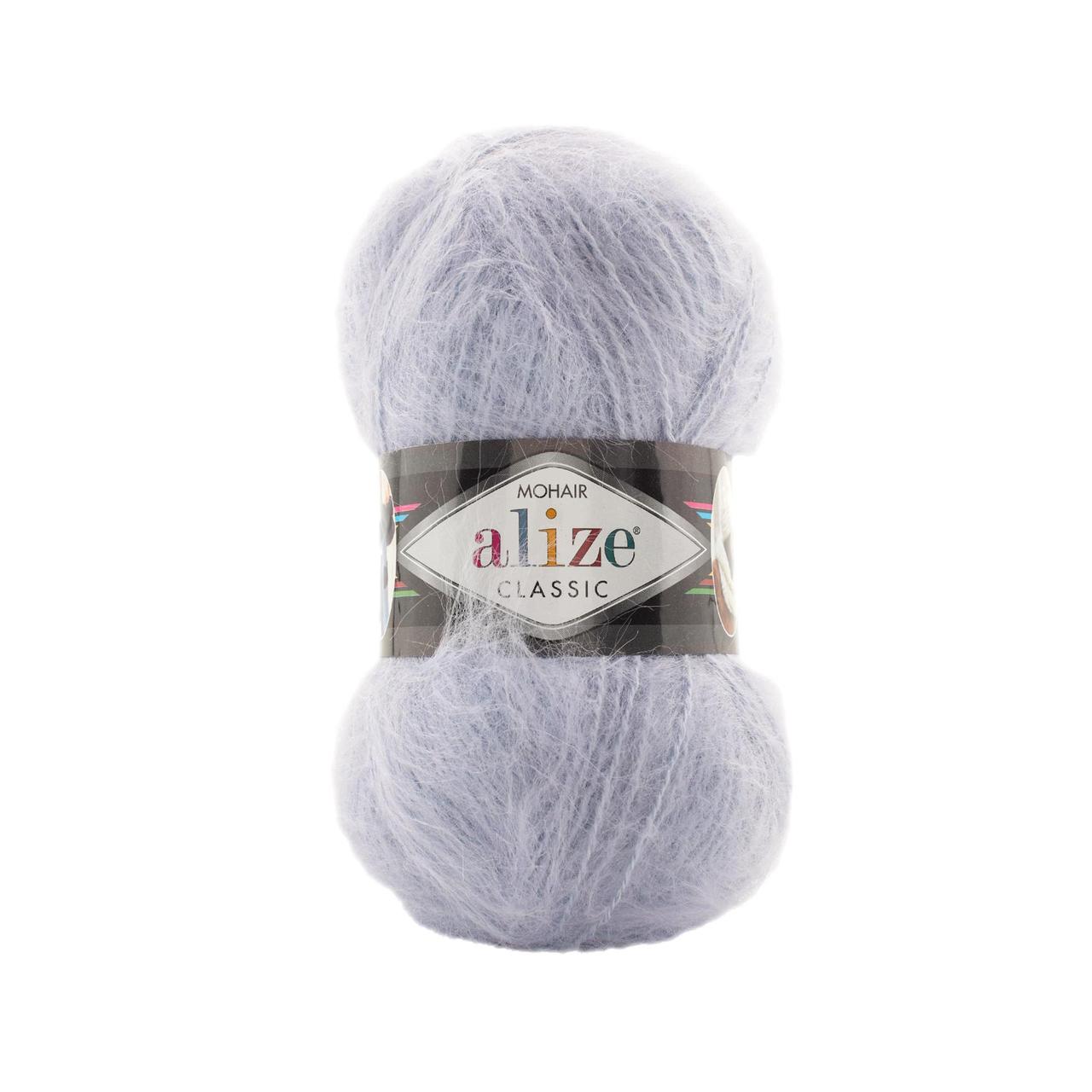 Пряжа Alize Mohair Classic цвет 224 светло-серый