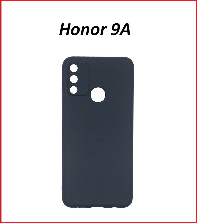 Чехол-накладка для Huawei Honor 9A (силикон) MOA-LX9N черный - фото 1 - id-p132687508