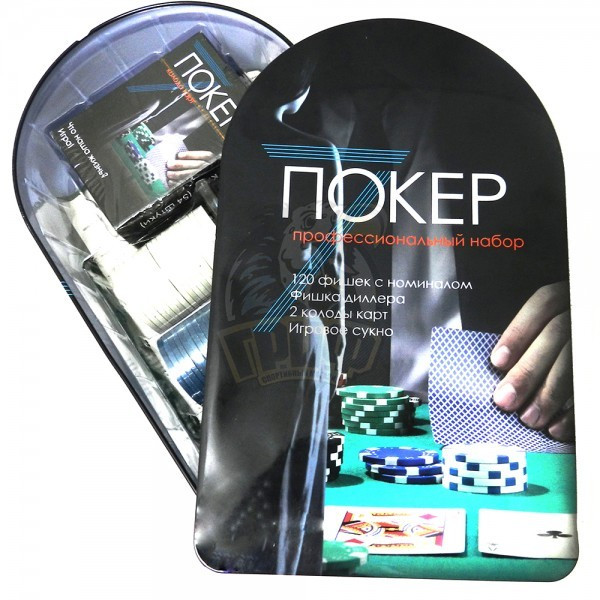 Набор для игры в покер в коробке на 120 фишек (арт. 6613)