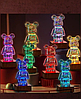 3D Светильник- ночник в стиле BearBrick KAWS 3D Медведь, фото 7