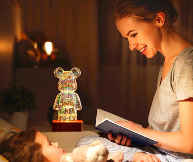 3D Светильник- ночник в стиле BearBrick KAWS 3D Медведь - фото 10 - id-p222373033