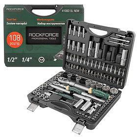 Набор инструментов RockForce RF-41082-5L NEW с телескопическими трещотками 108пр.1/4''&1/2''(6гр.)(4-32мм)