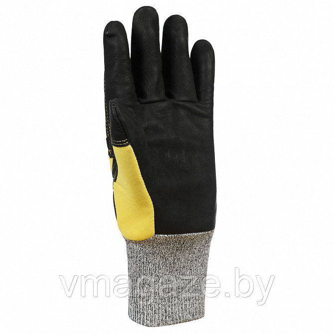 Перчатки Панголин Р для защиты от цепной пилы с напульсником (цвет черно-желтый)