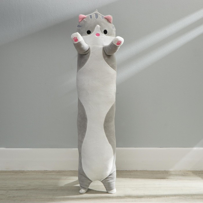 Мягкая игрушка-подушка «Кот», 110 см, цвет серый - фото 1 - id-p222373870