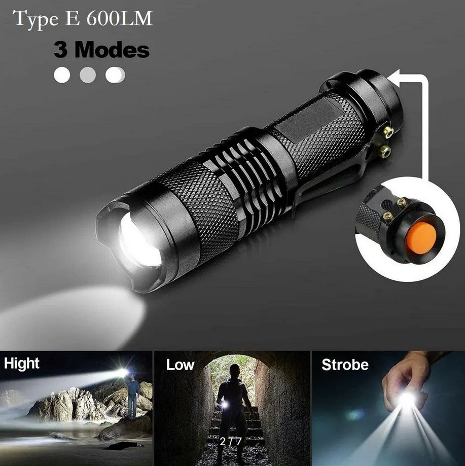 Фонарь FastDeng LED, Zoom, металлический корпус, питание 1хАА - фото 4 - id-p222374230