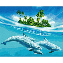 Набор для творчества "Рисование по номерам" 30*20см Дельфины  DV-9519-13