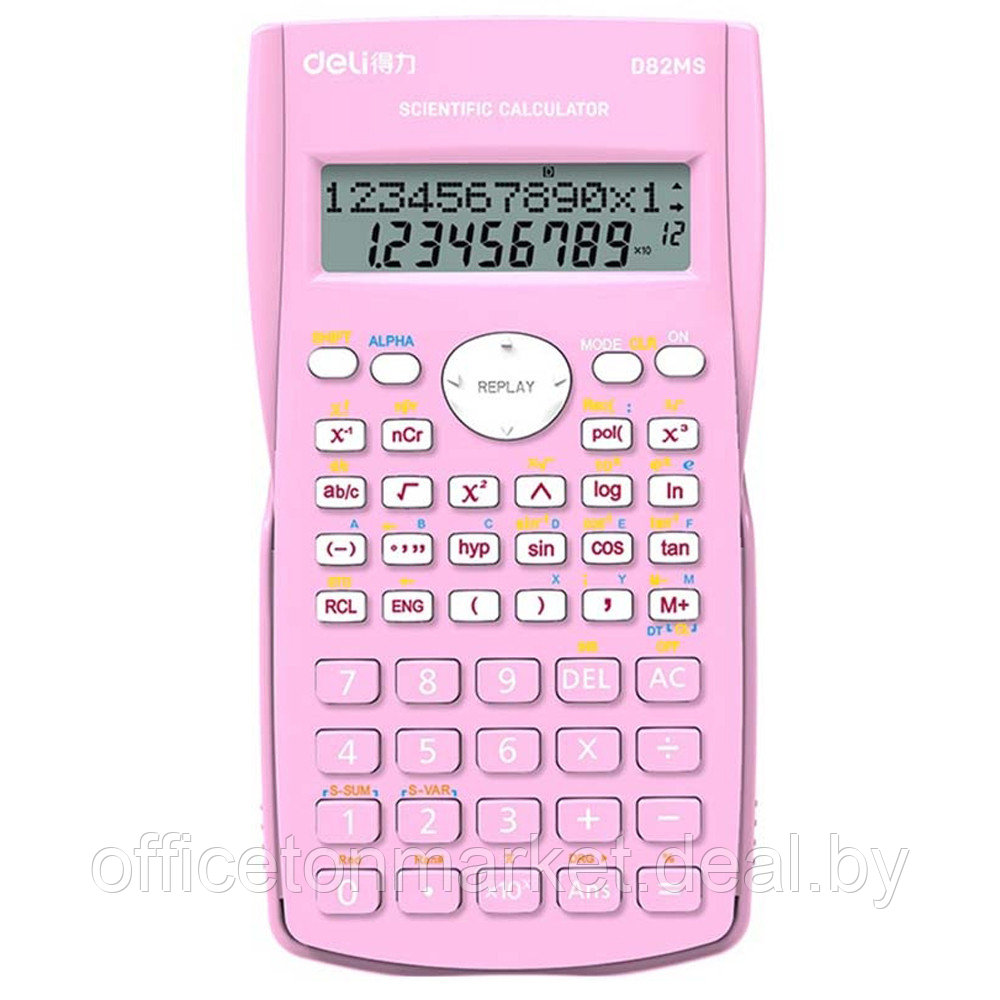 Калькулятор научный Deli Core "D82MS", 12-разрядный, розовый - фото 1 - id-p222166228