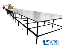 Раскройный промышленный стол без полки (длина 9 м, шир. 1,8 м)