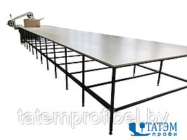 Раскройный промышленный стол без полки (длина 10 м, шир. 1,8 м)