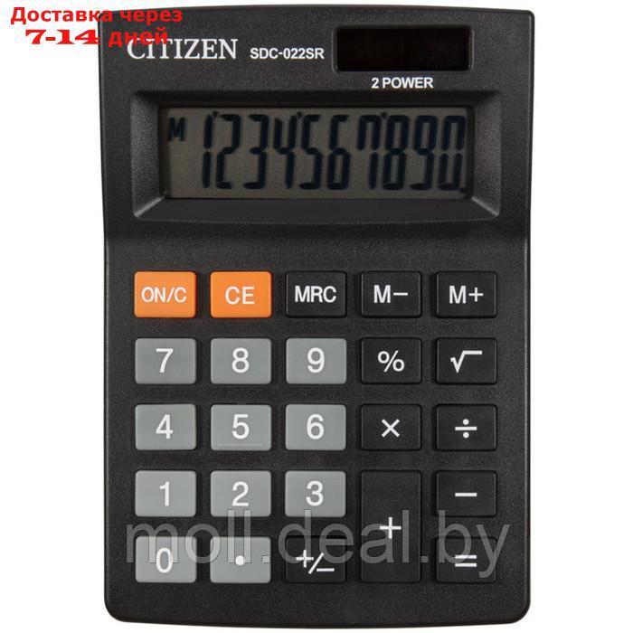 Калькулятор настольный, 10 разрядов, Citizen SDC-022SR, двойное питание, 88 х 127 х 23 мм, черный - фото 2 - id-p222361408