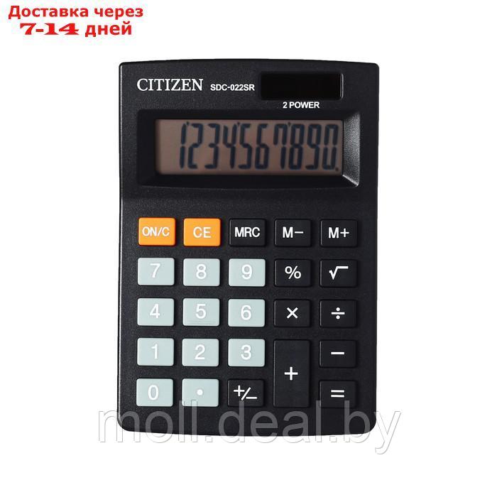 Калькулятор настольный, 10 разрядов, Citizen SDC-022SR, двойное питание, 88 х 127 х 23 мм, черный - фото 5 - id-p222361408