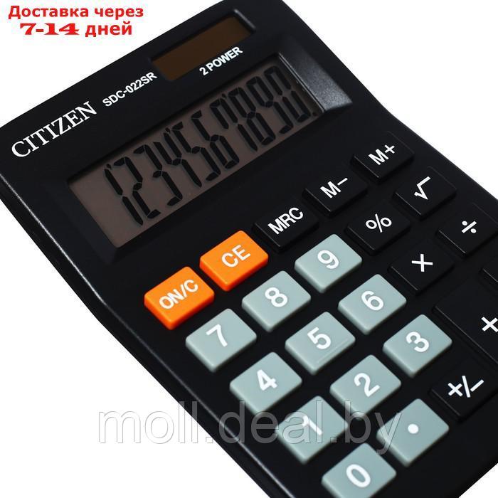 Калькулятор настольный, 10 разрядов, Citizen SDC-022SR, двойное питание, 88 х 127 х 23 мм, черный - фото 7 - id-p222361408
