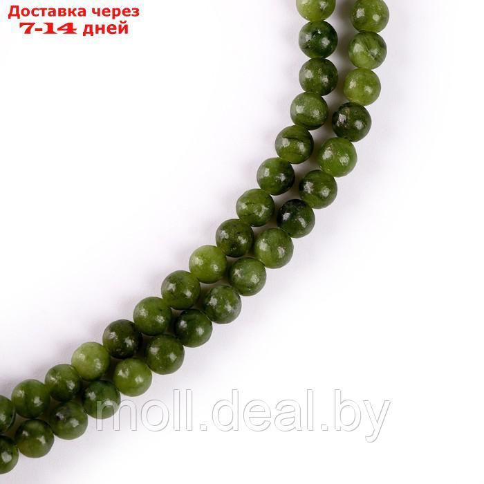 Бусины из натурального камня "Зеленый нефрит" набор 90 шт, размер 1 шт 4 мм - фото 1 - id-p222364244