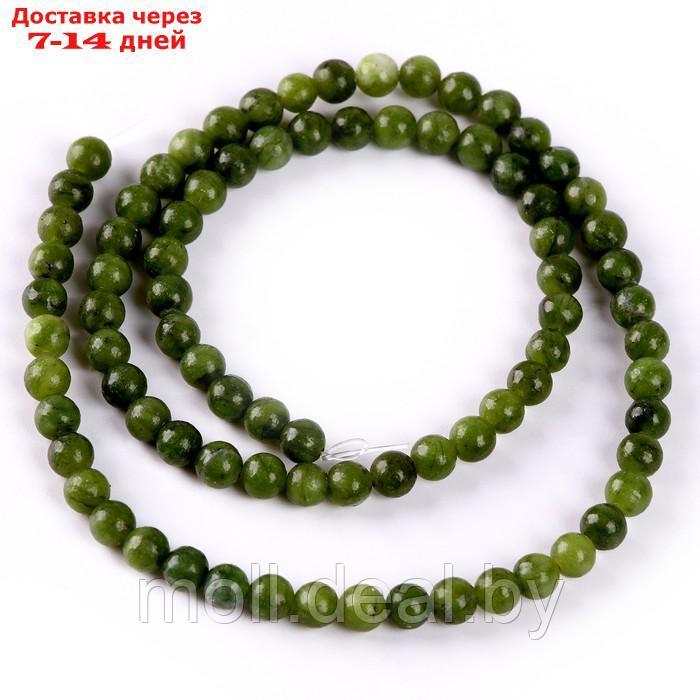 Бусины из натурального камня "Зеленый нефрит" набор 90 шт, размер 1 шт 4 мм - фото 5 - id-p222364244