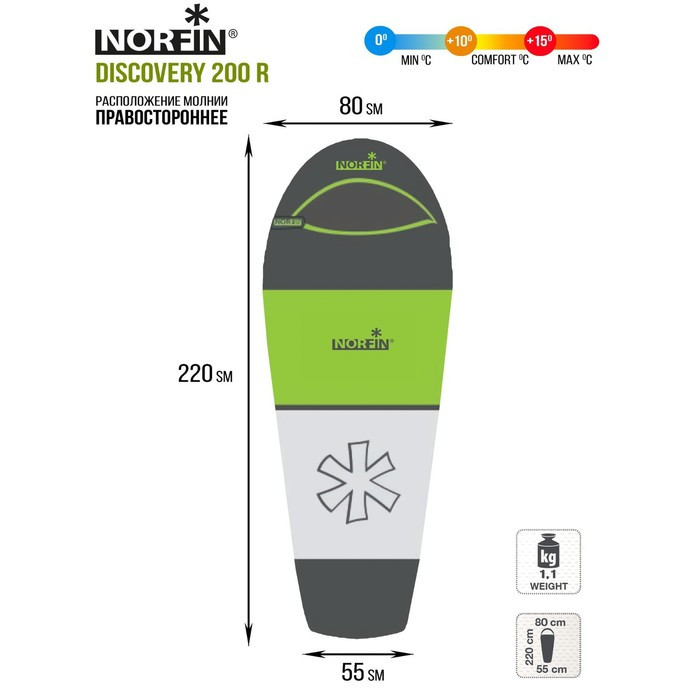 Мешок-кокон спальный Norfin DISCOVERY 200 R - фото 7 - id-p222380300