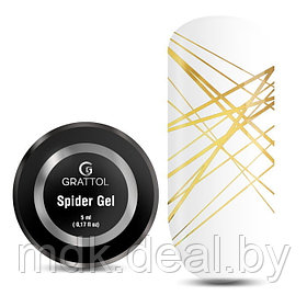 Гель-паутинка Grattol, Spider Gel Gold (золото, 5 мл.)